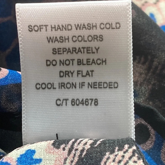 Taylor Black Blue Printed Chiffon Maxi Dress Size M - Picture 11 of 11